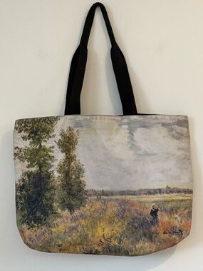 Claude Monet Art Print Tote Bag Poppy Field near Argenteuil Shoulder Tote Bag